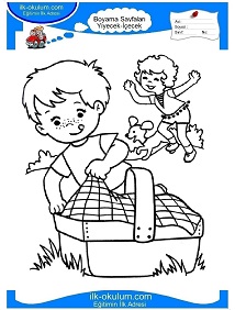 Çocuklar İçin Piknik Boyama Sayfaları 